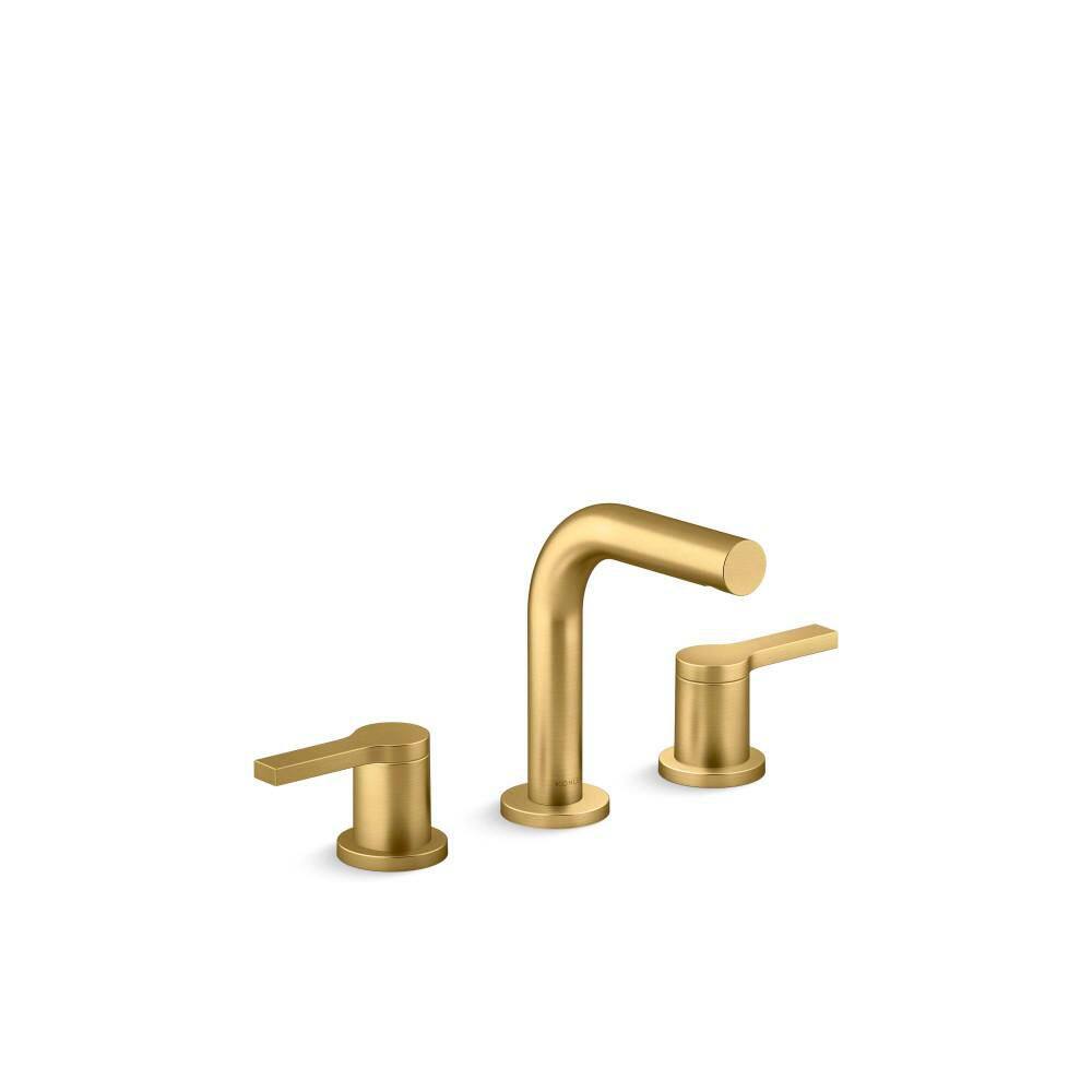 Elate 8 in. Widespread 2-Handle Bathroom Sink Faucet with 1.0 GPM in Vibrant Brushed Moderne Brass
