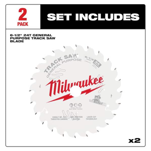 6-1/2 in. x 24-Tooth Carbide General Purpose Track Saw Blade (2-Pack)