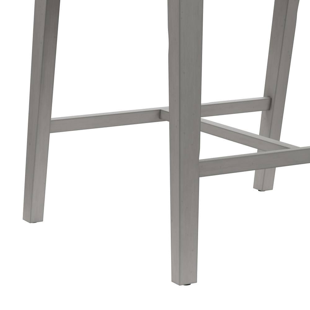 Distressed Gray Wood Saddle Style Counter Stool