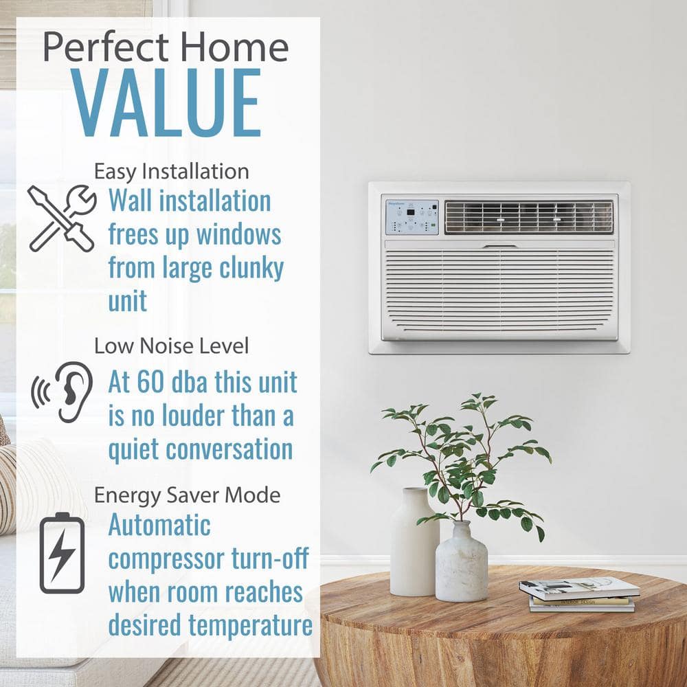 Keystone 12,000 BTU White Through-the-Wall Air Conditioner with Remote
