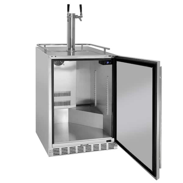 Digital Outdoor Undercounter Full Size Beer Keg Dispenser with X-CLUSIVE Dual Tap Premium Direct Draw Kit