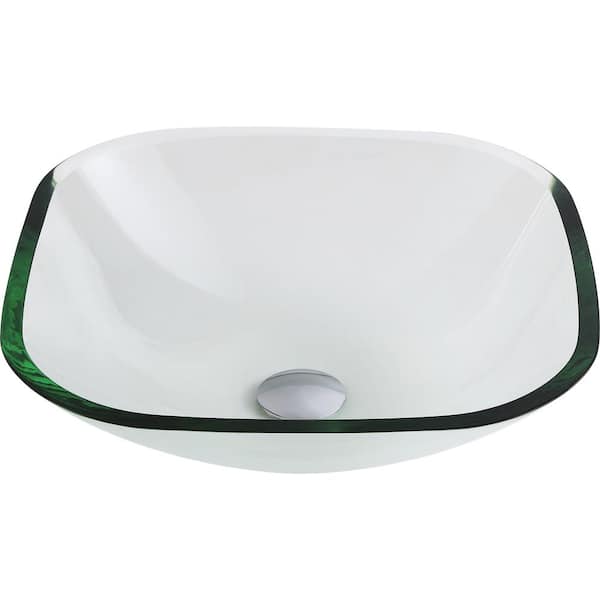 ANZZI Cadenza Series Round Deco-Glass Vessel Sink in Lustrous Clear