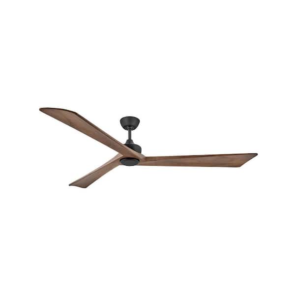 HINKLEY - Sculpt 80 in. Integrated LED Indoor/Outdoor Matte Black Ceiling Fan with Wall Switch