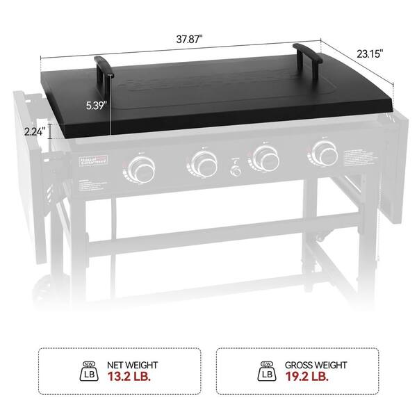 Royal Gourmet 38 Black Griddle Lid, Fits 35 4-Burner Flat