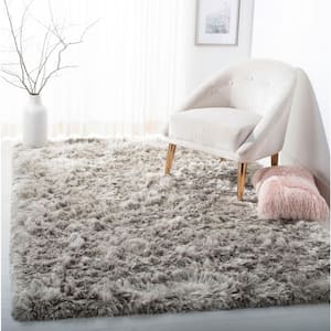 Ocean Shag Light Gray 6 ft. x 6 ft. Square Solid Area Rug