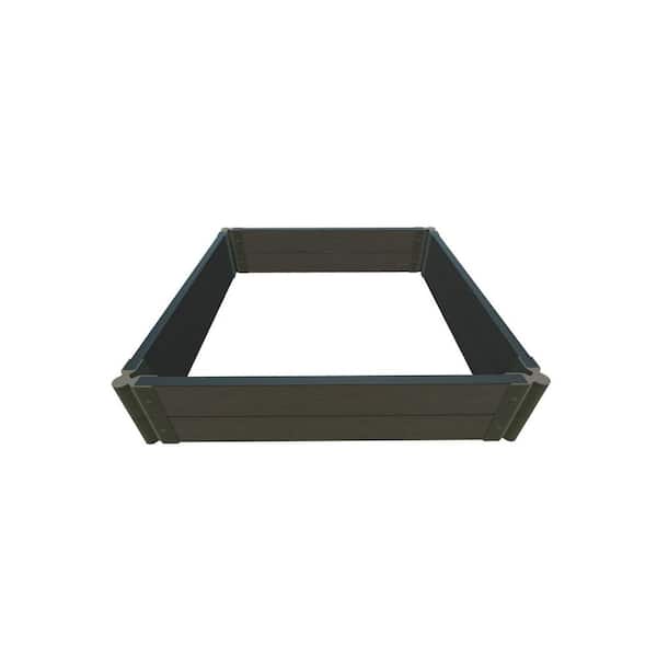 4 ft. x 4 ft. x 11 in. Weathered Wood Composite Raised Garden Bed - 2 in. Profile