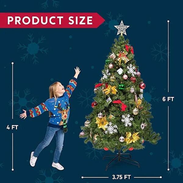 Joyfy Syncfun 6ft Golden Artificial Christmas Tree with Prelit 200