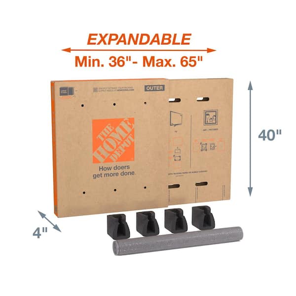 The Home Depot 37.5 in. L x 6 in. W x 41 in. D Heavy Duty TV and