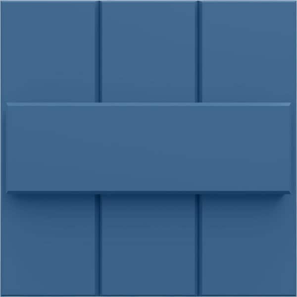 Ekena Millwork 12-in W x 12-in H True Fit PVC Joined Board-n-Batten Shutters Sample, Sojourn Blue