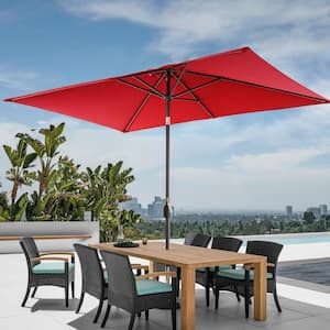 Enhance Your Outdoor Oasis with Chili Red 6x9 ft. Rectangular Patio Umbrella - Stylish, Durable, and Sun-Protective