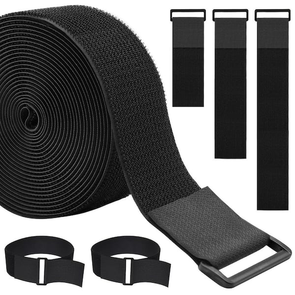 1.5 in. x 16 ft. UV Resistant Nylon Cable Zip Tie Black 20-Pack Heavy Duty Cinch Straps for Organizer or Storage