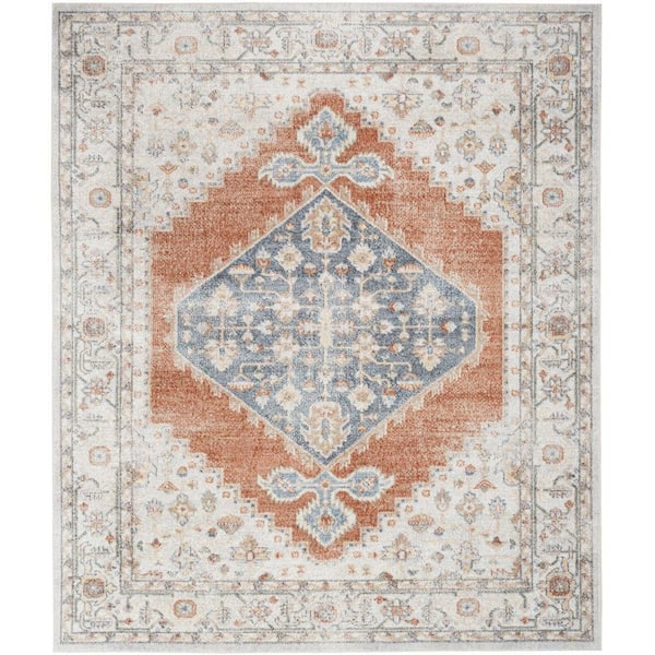 Astra Machine Washable Grey Multicolor 8 ft. x 10 ft. Distressed Traditional Area Rug