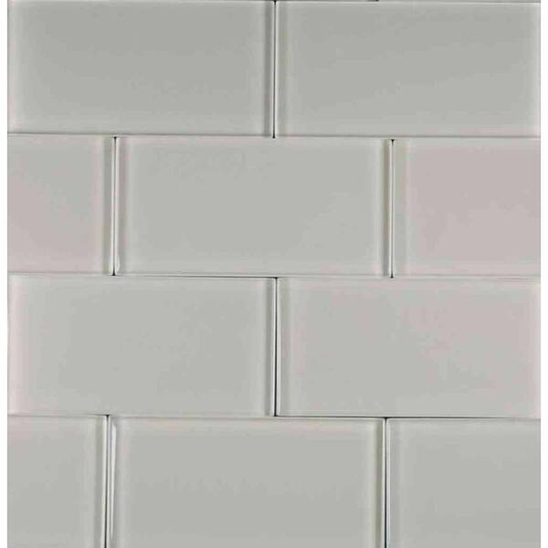 Epoch Architectural Surfaces Cloudz Stratocumulus-1433 Glass Subway Tile - 3 in. x 6 in. Tile Sample-DISCONTINUED