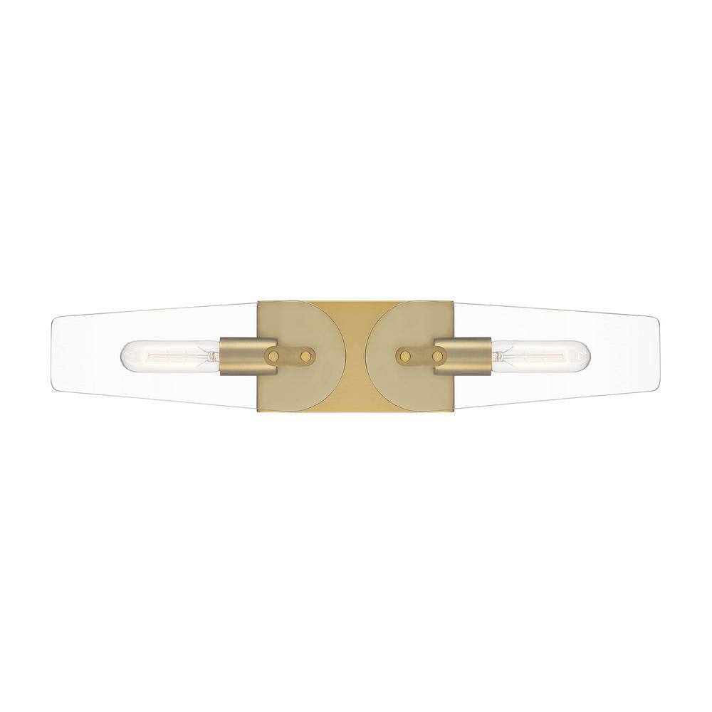 Elegant Brushed Gold 23.75" Outdoor Wall Sconce with Clear Glass