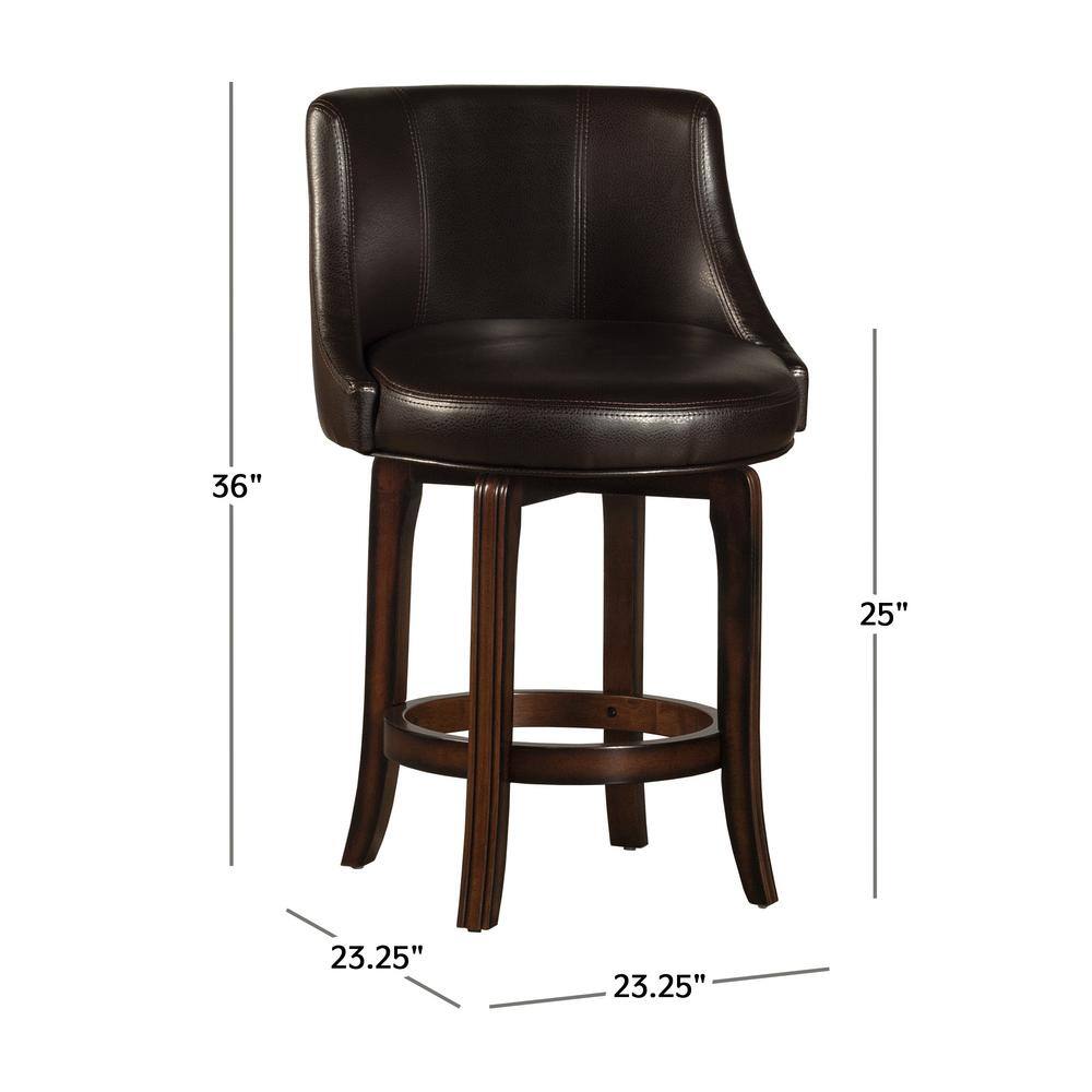 Napa Valley Dark Brown Wood Swivel Counter Stool