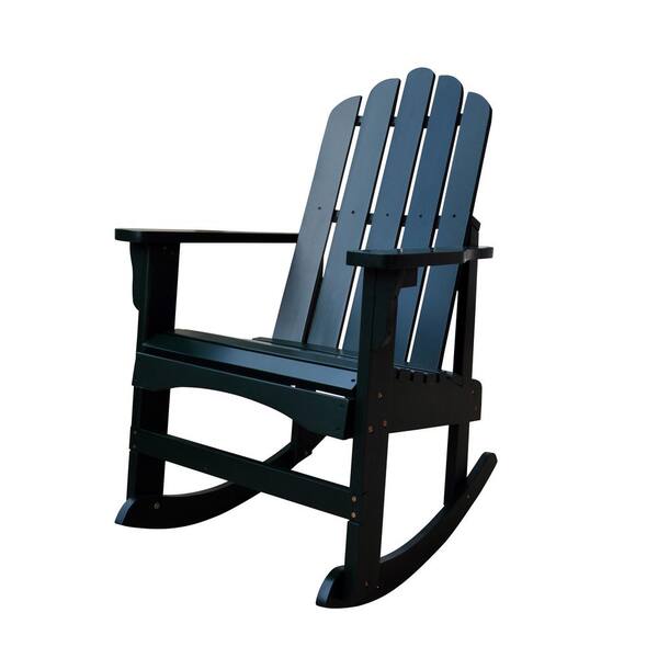 Shine Company Marina Dark Green Wood Outdoor Porch Rocker