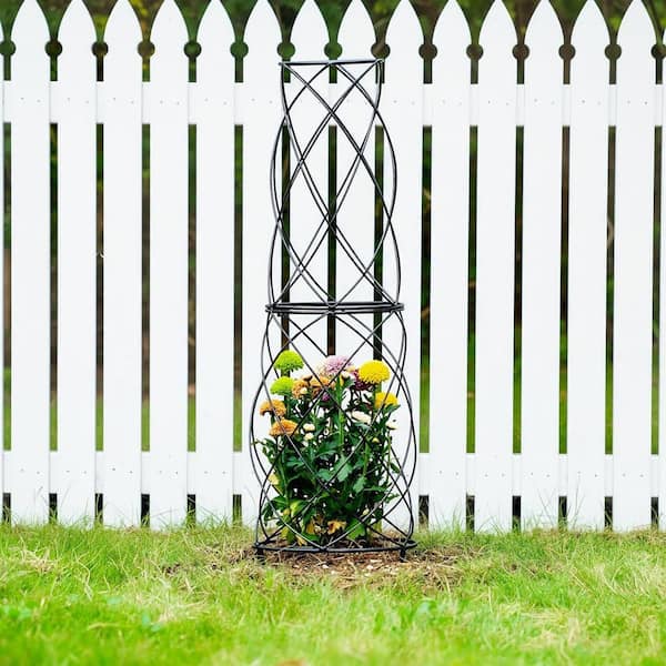 35 in. Metal Garden Obelisk Trellis for Indoor and Outdoor Plants