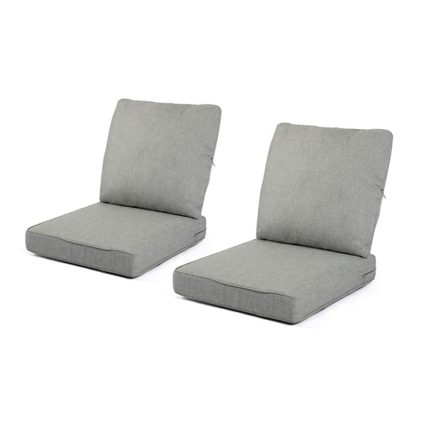 Cesicia 24 in. x 22 in. 2-Pieces Outdoor Sectional Sofa Water Resistant Cushion in Light Gray