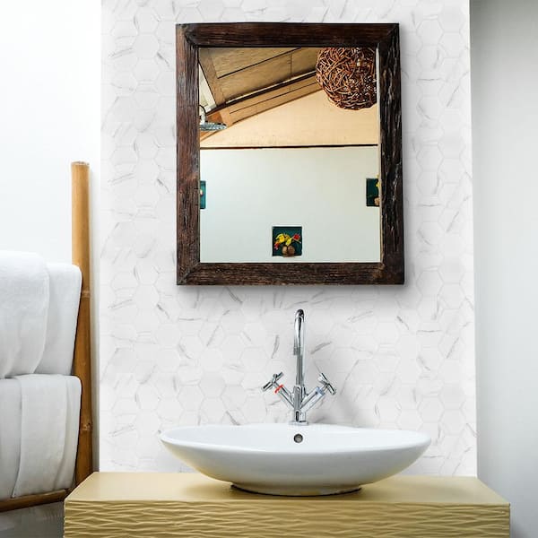 Take Home Tile Sample - Whisper Valley White 6 in. x 4.13 in. Hexagon Matte Porcelain Mosaic