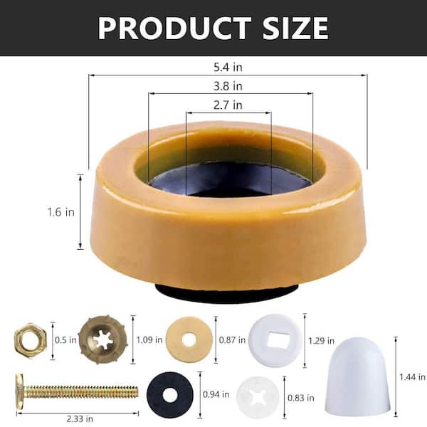 Toilet Wax Ring – Extra Thick Wax Bowl Gasket With Flange & Bolts, Universal Fit For 3 Or 4 Waste Lines – Gas, Odor & Watertight Seal Toilet Wax Ring – Extra Thick Wax Bowl Gasket With Flange & Bolts, Universal Fit For 3 Or 4 Waste Lines – Gas, Odor & Watertight Seal