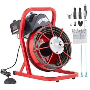 75 ft. x 3/8 in. Drain Cleaning Machine 250W Electric Drain Auger Portable Sewer Snake Auger Cleaner with Cutters