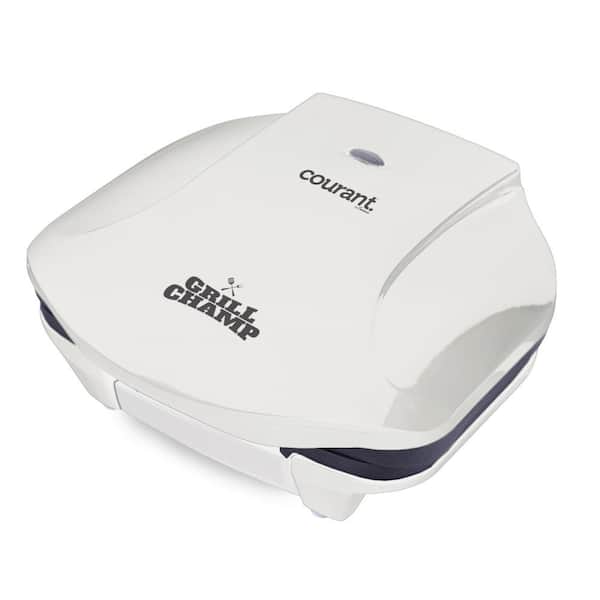 Courant 40 sq. in. White Smokeless Indoor Contact Grill with Non-stick Coated Plates