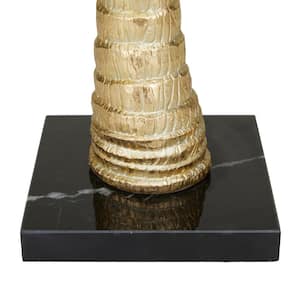 7 in. x 20 in. Gold Polystone Palm Tree Sculpture