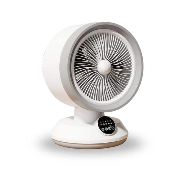 1500W White Indoor Desk Fan Heater, 2-in-1 Oscillating Desk Fan and Space Heater for Home