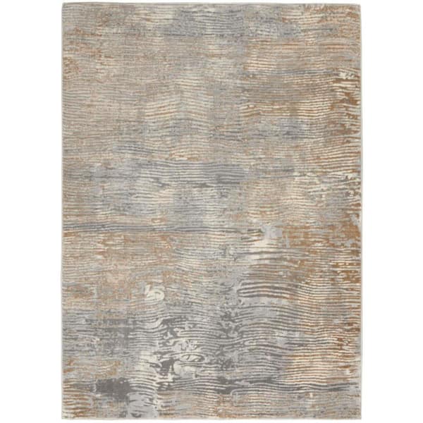 Solace Grey/Beige 5 ft. x 7 ft. Abstract Contemporary Area Rug