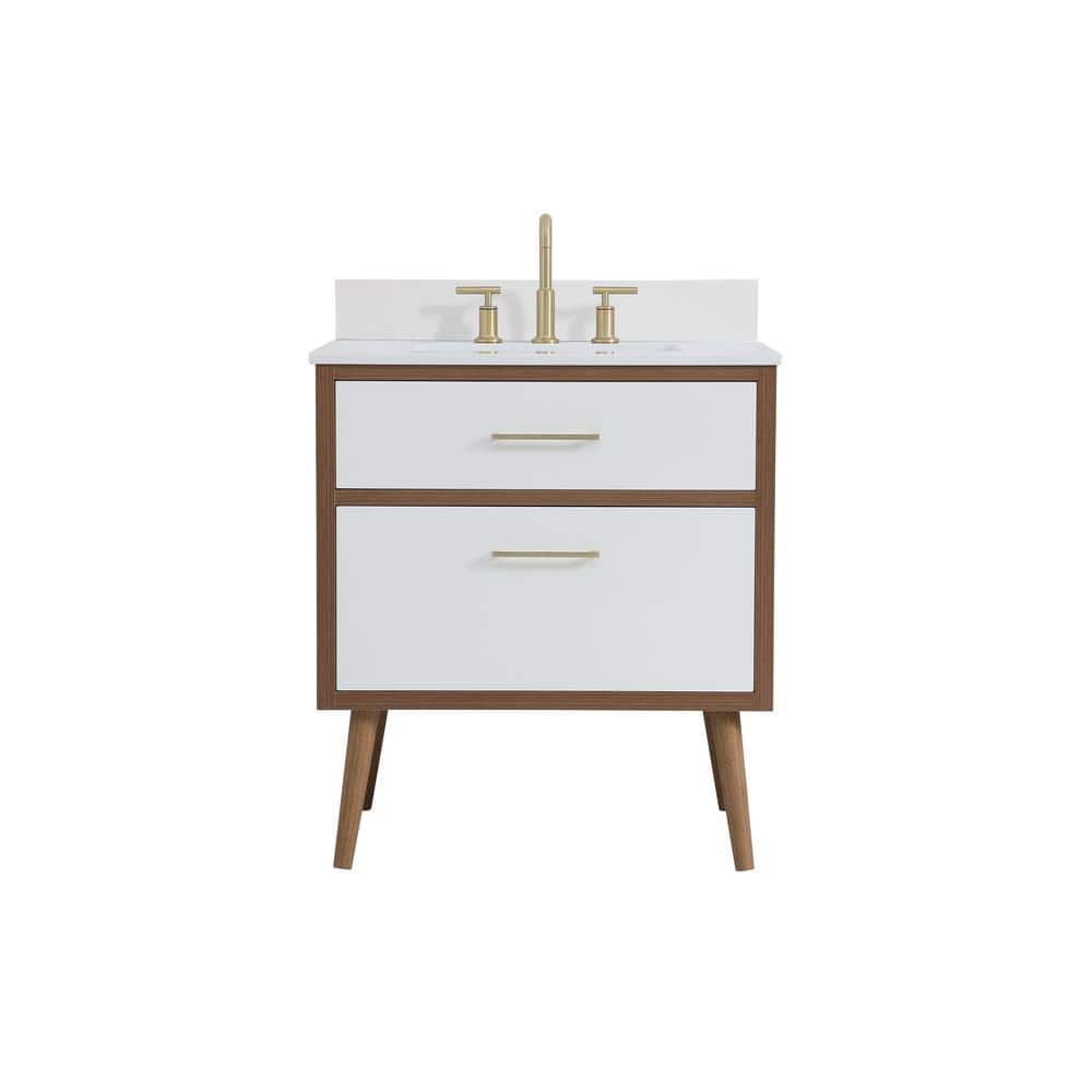 Simply Living 30 in. W x 22 in. D x 33.5 in. H Bath Vanity in White with Iv