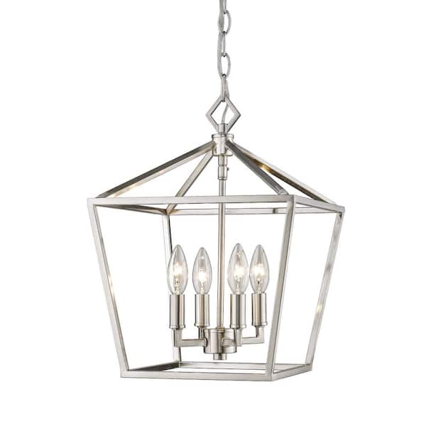 Millennium Lighting 4-Light 12 in. Wide Silver Nickel Taper Candle Pendant