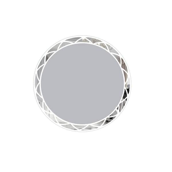 Unbranded White 30 in. W x 30 in. Modern Round Wall Mirror, Bathroom Vanity Mirror