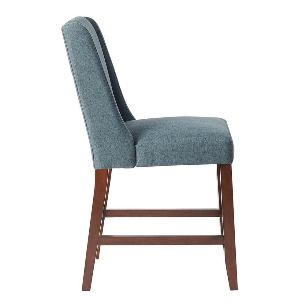 Brody Blue Upholstered Wood Frame Counter Stool