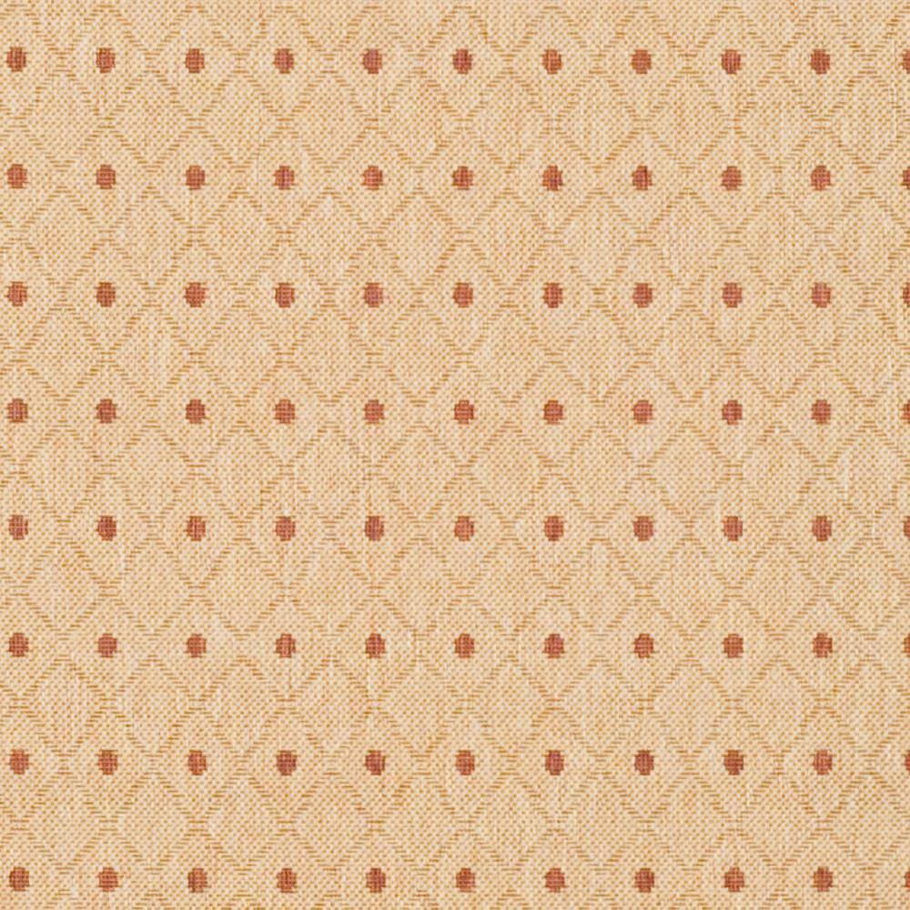 Ivory and Rust Floral Rectangular Synthetic Area Rug