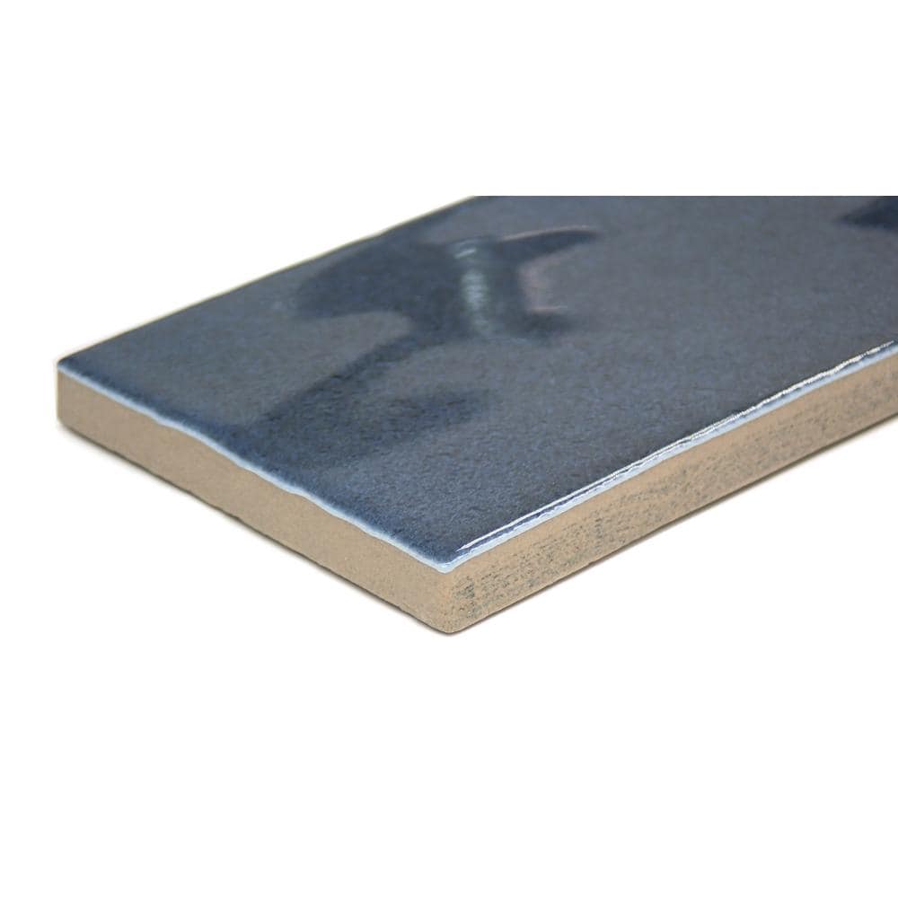 Azul Glossy Blue Porcelain Wall Tile 3 in. x 8 in.