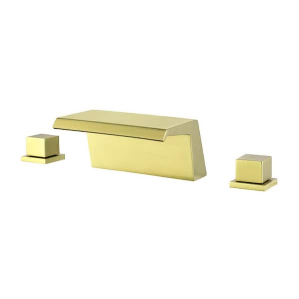 8 in. Widespread Double Handle Bathroom Faucet in Gold