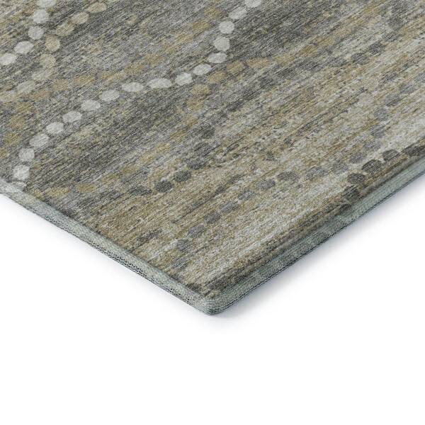 Mayfield Premium Machine Washable Abstract AMF2030 Pewter 3 ft. x 5 ft. Area Rug