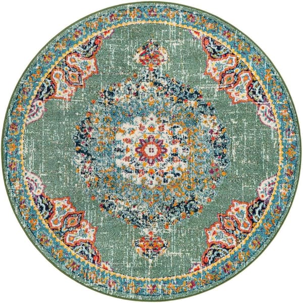 Unique Loom Penrose Alexis Green 7' 1 x 7' 1 Area Rug