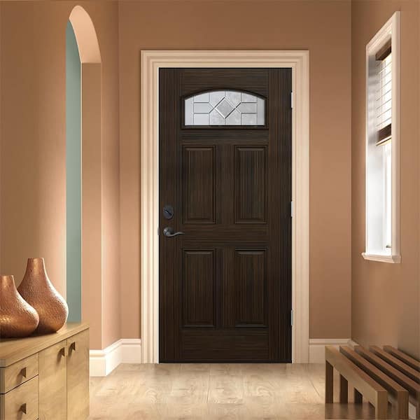 JELD-WEN 36 in. x 80 in. Left-Hand/Inswing Camber Top Caldwell
