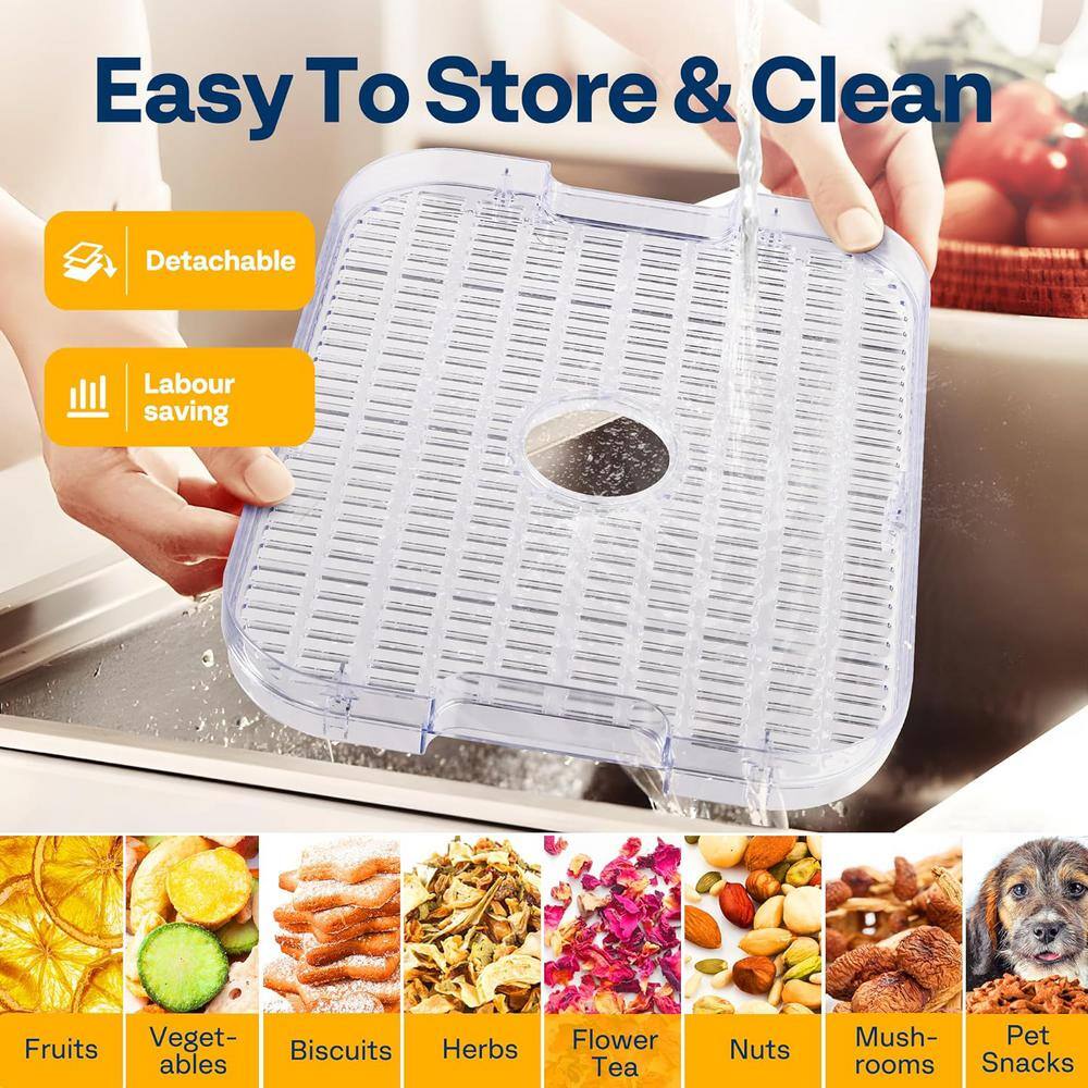 White 5-Tray Electric Food Dehydrator with Digital Timer