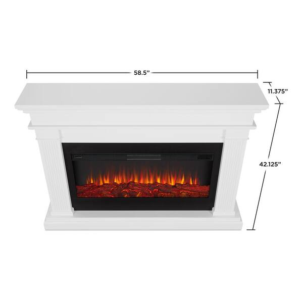 Real Flame Beau 59 in. Freestanding Electric Fireplace in White 8080E-W -  The Home Depot