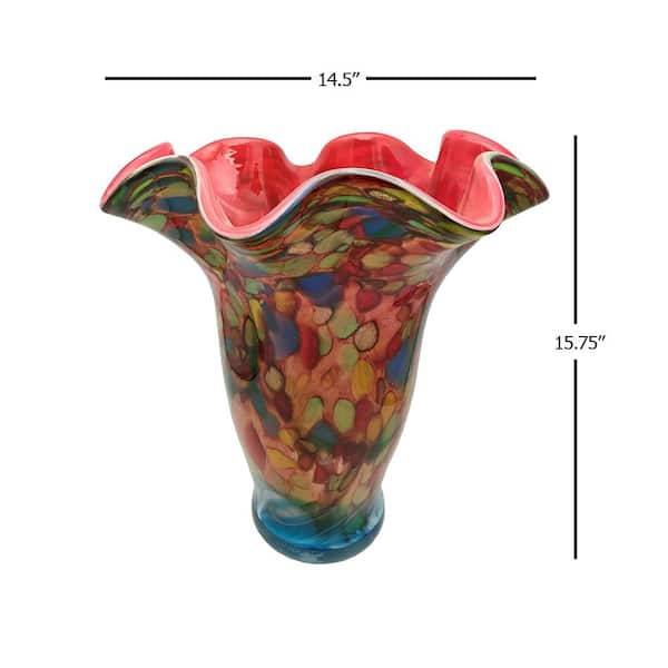 Dale Tiffany Andissa Multi-Colored Hand-Blown Art Glass Vase