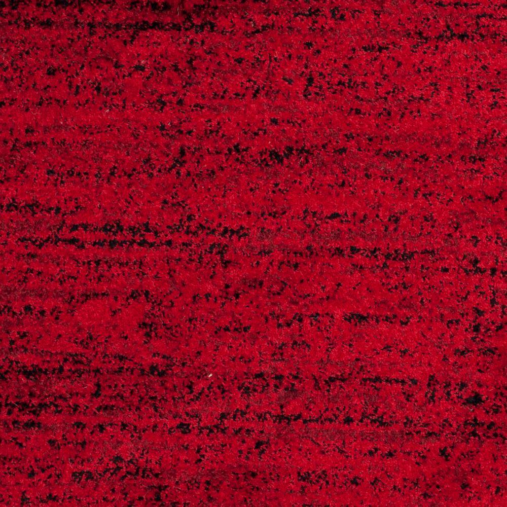 Adirondack Red and Black Round Synthetic Area Rug 6' x 6'