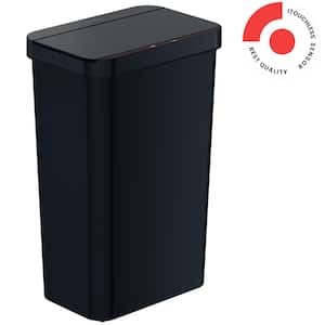 13.2 Gal. Black Plastic Sensor Trash Can Durable Dent-Proof 50L Rectangular Slim Bin for Kitchen Home Office Business
