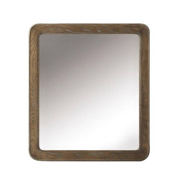 Home Decorators Collection 28 in. W x 32 in. H Framed Rectangular Bathroom Vanity Mirror in Weathered Grey Oak