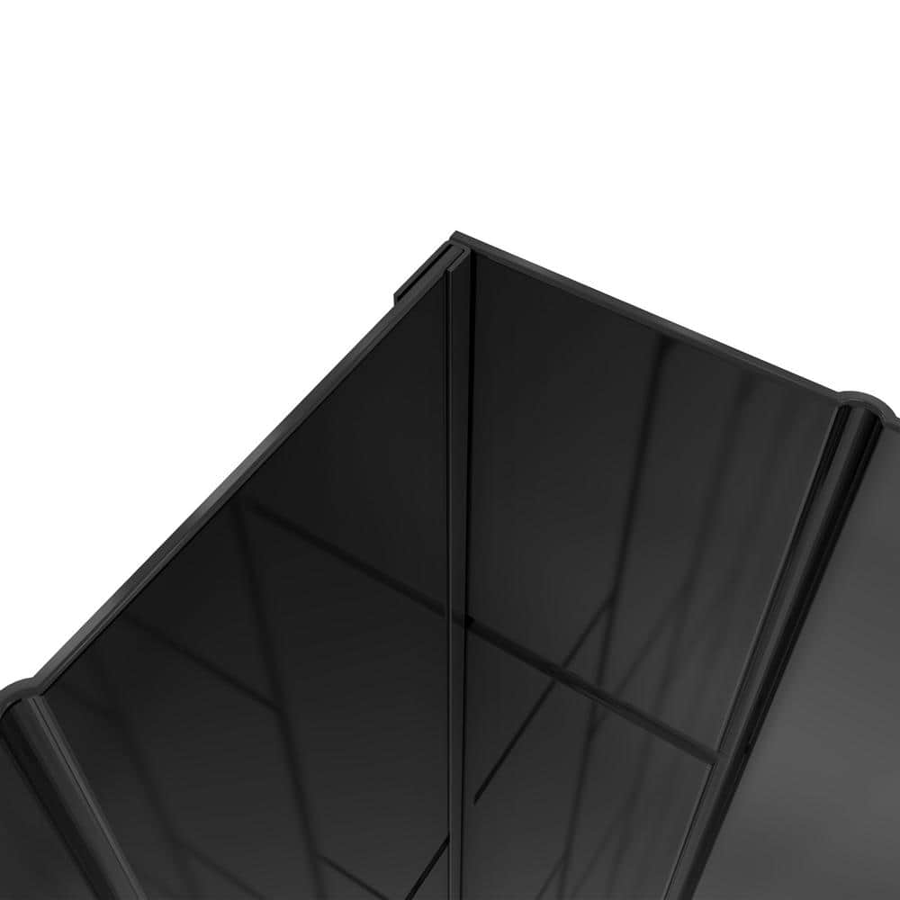 QWALL-VS Black Acrylic Alcove Shower Kit