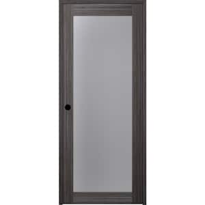 30 in. x 84 in. Paola207 Right-Hand Full Lite Frosted Glass Gray Oak Wood Composite Single Prehung Interior Door