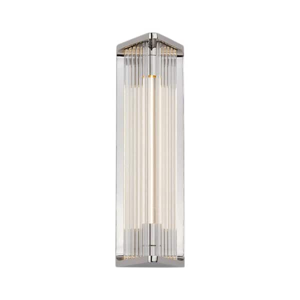 ALORA Sabre 12-in 1 Light 6-Watt Polished Nickel/Ribbed Glass Integrated LED Vanity Light