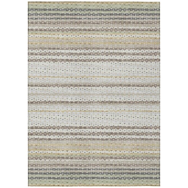 Chantille Machine Washable Indoor/Outdoor Abstract ACN2823 Ivory 9 ft. x 12 ft. Area Rug