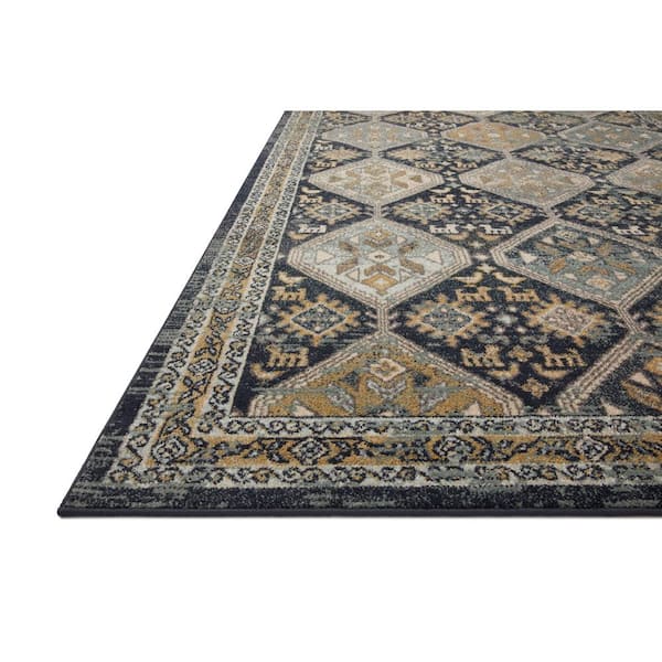 Jocelyn Navy/Blue 2 ft. 3 in. x 7 ft. 6 in. Transitional 100% Polypropylene Pile Runner Rug